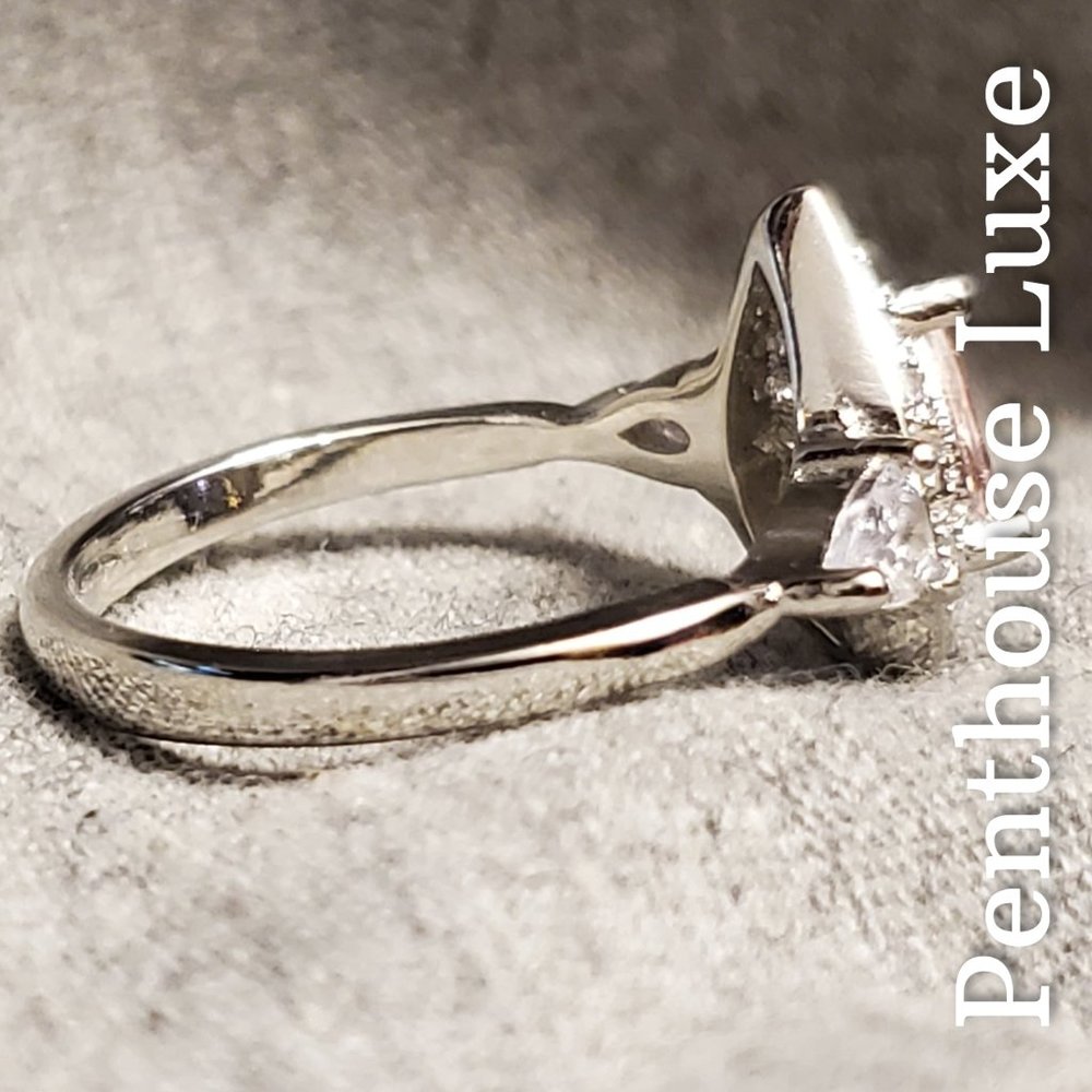 FINAL RESTOCK!! Double Halo Pink CZ Sterling Silver Plated Ring - Picture 2 of 5